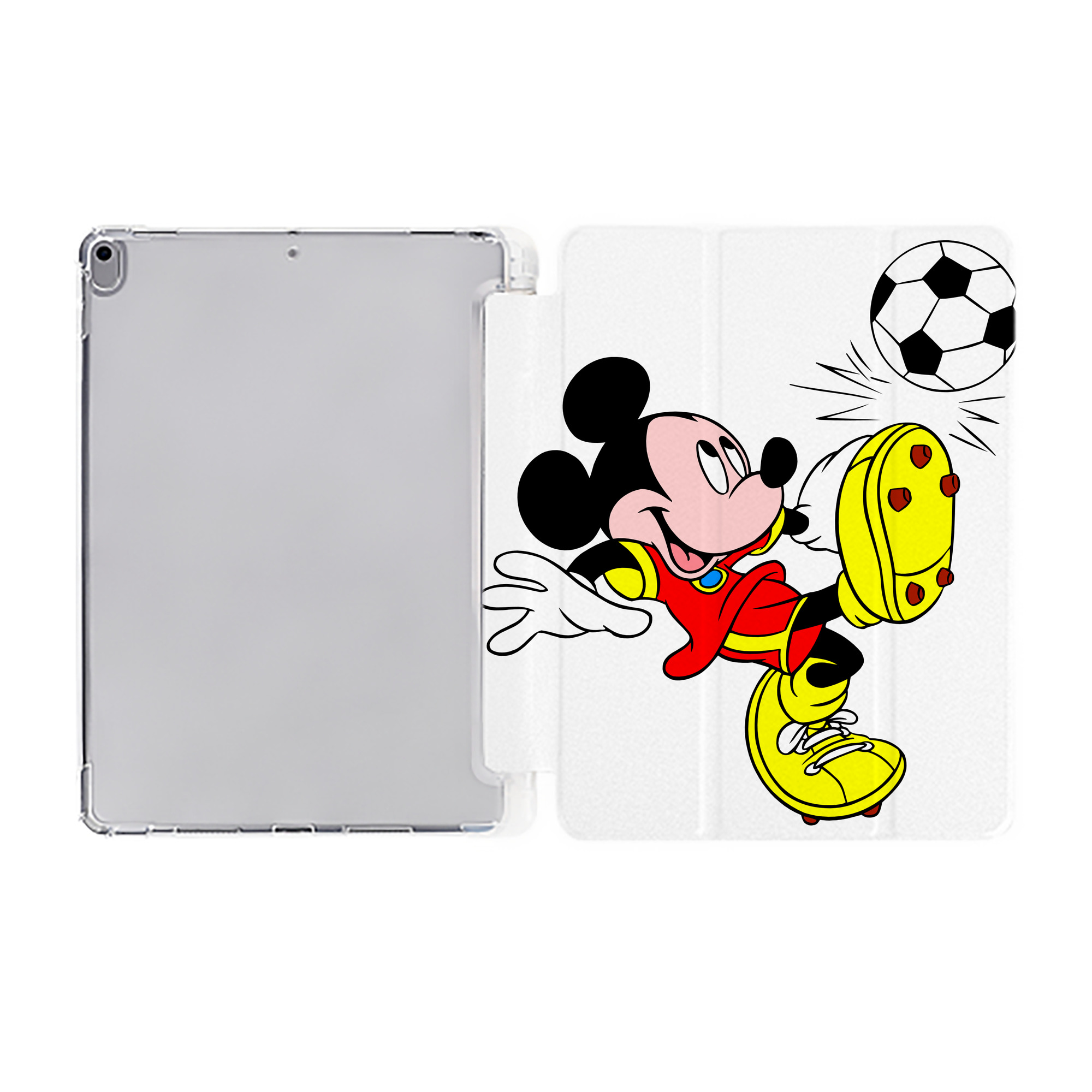 （画像用） ミッキーマウス Mickey Mouse IPad ケース ペン収納付き 三つ折りスタンド PUレザー×シリコン 対応機種9.5/10.5/10.9インチ